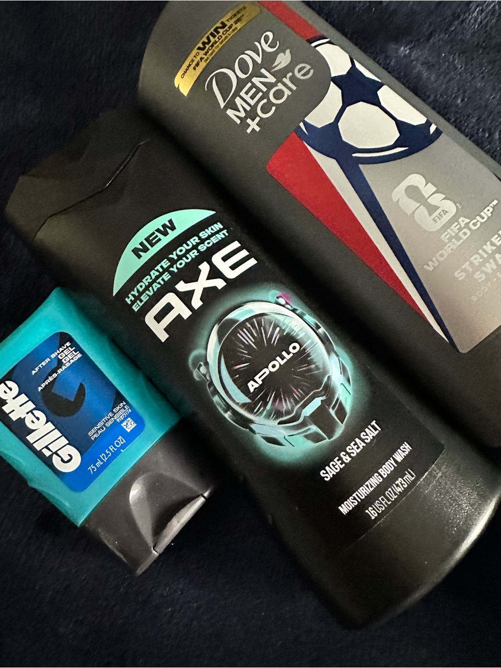 Mens Grooming Bundle Dove & Gillette & AXE Apollo Moisturizing Body Wash